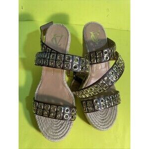 Women's Vince Camuto Signature Dacia Leather Espadrille Wedge Sandals Sz 10